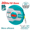 Total Fiberglass Measuring Tape 30m × 12.5mm – Durable & Lightweight