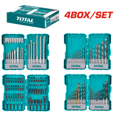 TOTAL 4 Boxes Drill Bits Accessories Set (TOS23077)
