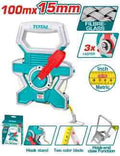 TOTAL 100m Fiberglass Measuring Tape with 3:1 Rewind - TMTF181006