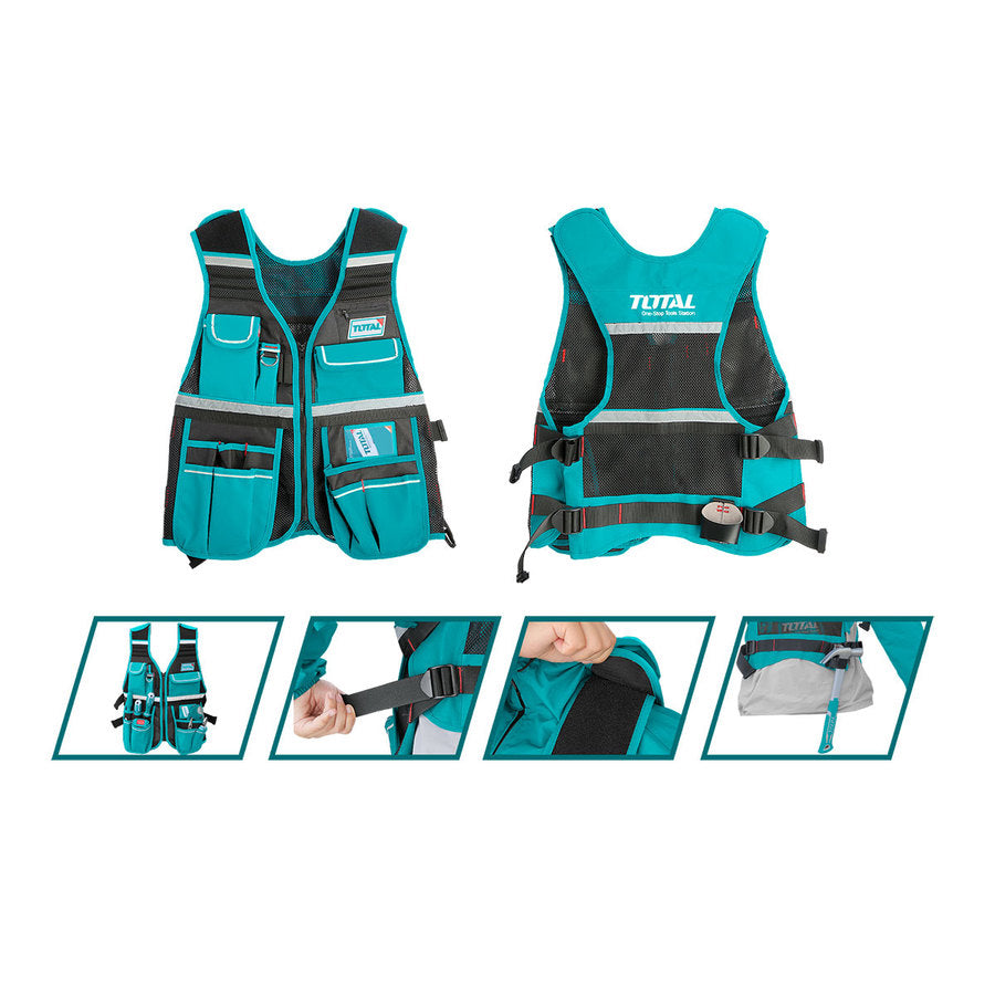 TOTAL Tool Vest with 12 Pockets (TTVT1601) – Efficient Tool Organization TOTAL Tool Vest with 12 Pockets (TTVT1601) – Efficient Tool Organization