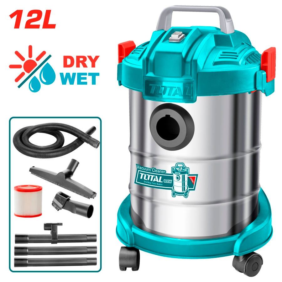 TOTAL Vacuum Cleaner 800W – 12L Dry/Wet TOTAL Vacuum Cleaner 800W – 12L Dry/Wet