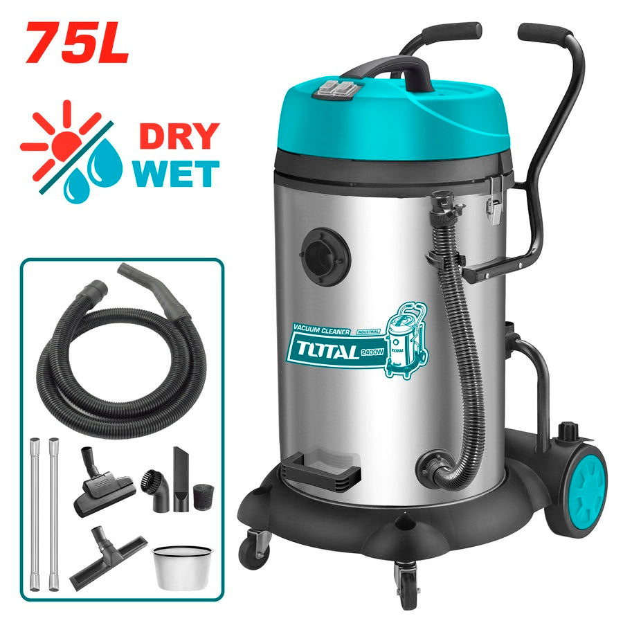 TOTAL 2400W Vacuum Cleaner – Powerful Wet & Dry Cleaning TOTAL 2400W Vacuum Cleaner – Powerful Wet & Dry Cleaning
