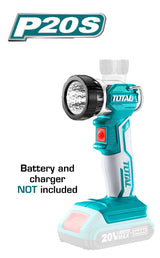 TOTAL Tools TWLI2001-Li-Ion Work Lamp 20V  battery and charger is not included