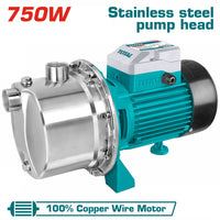 TOTAL Jet Water Pump Stainless Steel Self-Priming 750W | 1.0HP (TWPS375062)