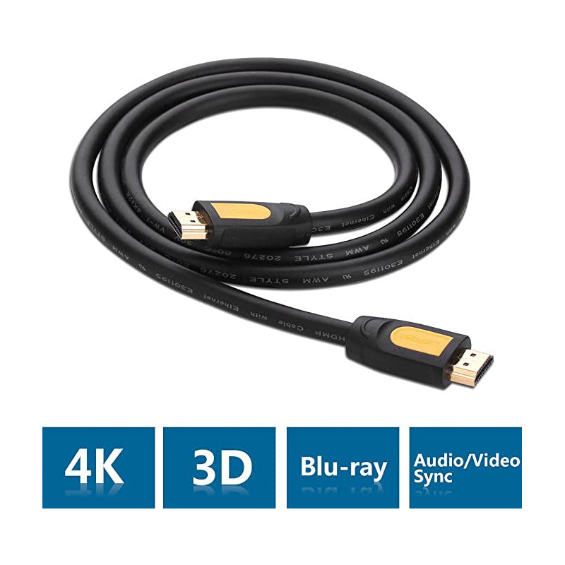 UGREEN HDMI Round Cable 1.5m (Yellow/Black)10128