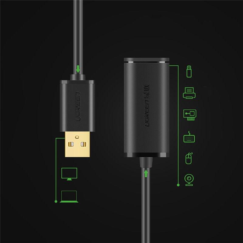 UGREEN USB 2.0 Active Extension Cable with Chipset 15m (Black) UGREEN USB 2.0 Active Extension Cable with Chipset 15m (Black)
