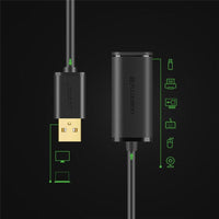UGREEN USB 2.0 Active Extension Cable with Chipset 15m (Black)