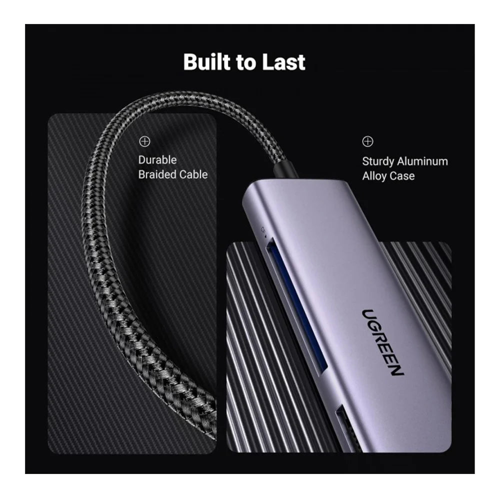 قارئ كروت USB-C 4 في 1 من UGREEN بمنفذ CF/SD/TF/MS