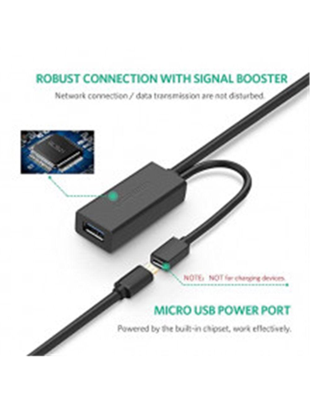 كابل تمديد USB 3.0 من يوجرين بطول 5 أمتار (أسود)