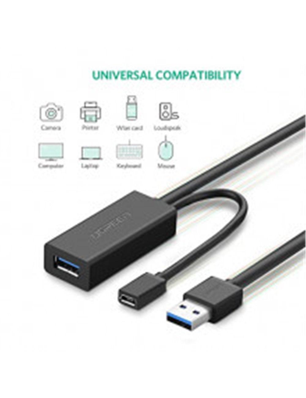 كابل تمديد USB 3.0 من يوجرين بطول 5 أمتار (أسود)