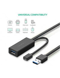 كابل تمديد USB 3.0 من يوجرين بطول 5 أمتار (أسود)