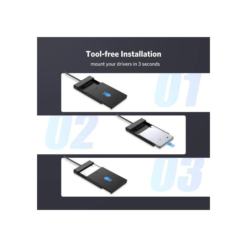 UGREEN 2.5 Inch Hard Drive Box with Built-in USB 3.0 Cable
