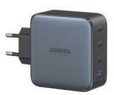 شاحن يوغرين 100 واط بتقنية غان، منفذ USB-A وثلاثة منافذ USB-C، قابس أوروبي، رمادي