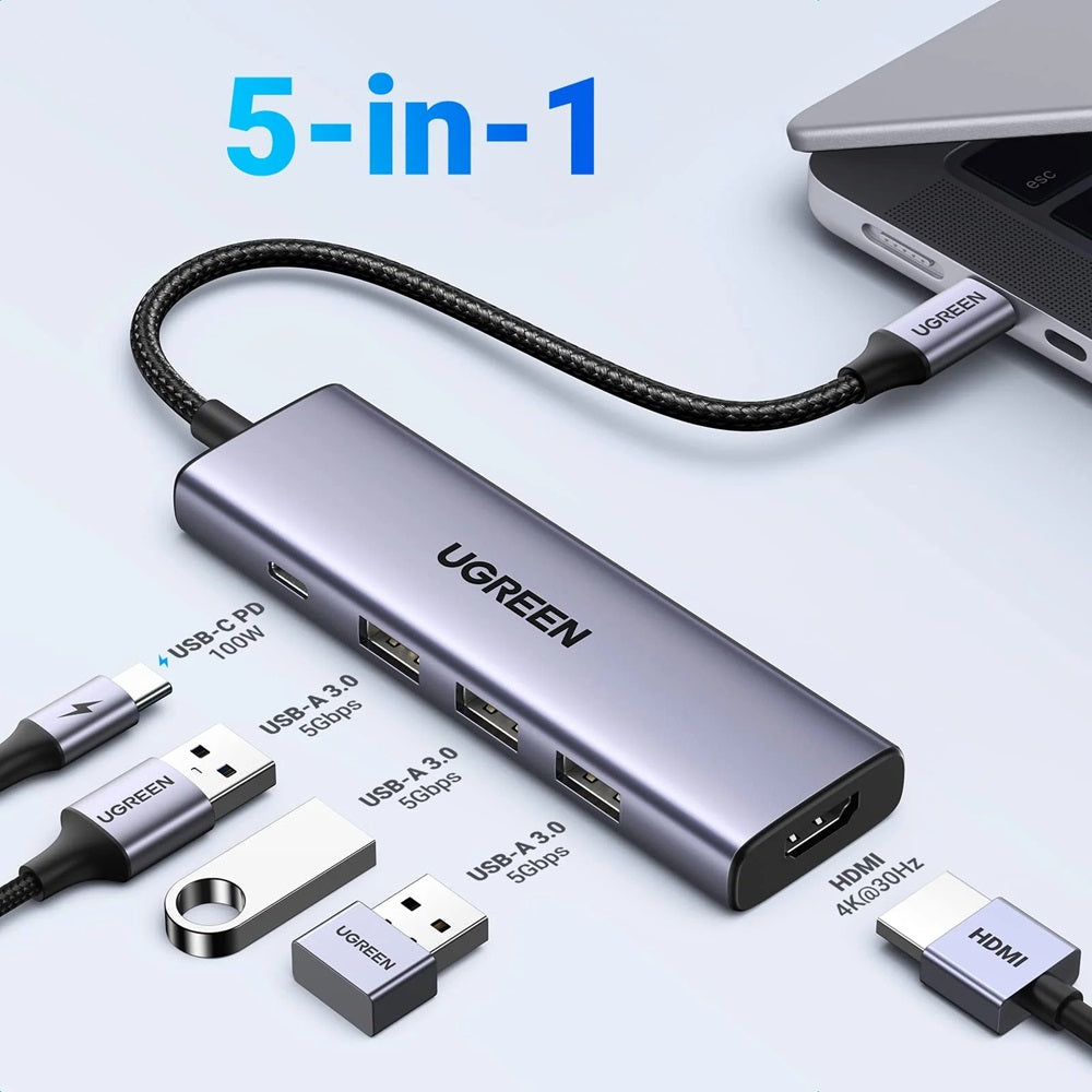UGreen USB-C 5-in-1 Docking Station with 4K Adapter – Model 15597 UGreen USB-C 5-in-1 Docking Station with 4K Adapter – Model 15597