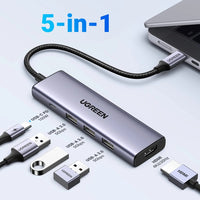 محطة توصيل UGreen USB-C 5 في 1 مع محول 4K – موديل 15597