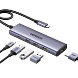 محطة توصيل UGreen USB-C 5 في 1 مع محول 4K – موديل 15597