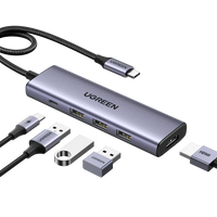 UGREEN USB-C to HDMI + 3×USB + PD 100W Adapter Hub