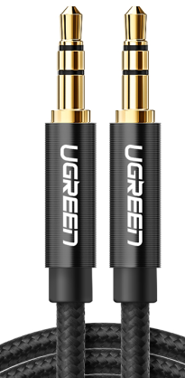 UGREEN 3.5mm Male to 3.5mm Male Cable Gold Plated Metal Case with Braid 2m Black - 50363