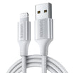 UGREEN USB-A to Lightning Cable 2.4A Max Silvery White 2m - 60163