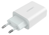 شاحن UGREEN USB-C بقوة 20 واط PD، أبيض، مقبس أوروبي
