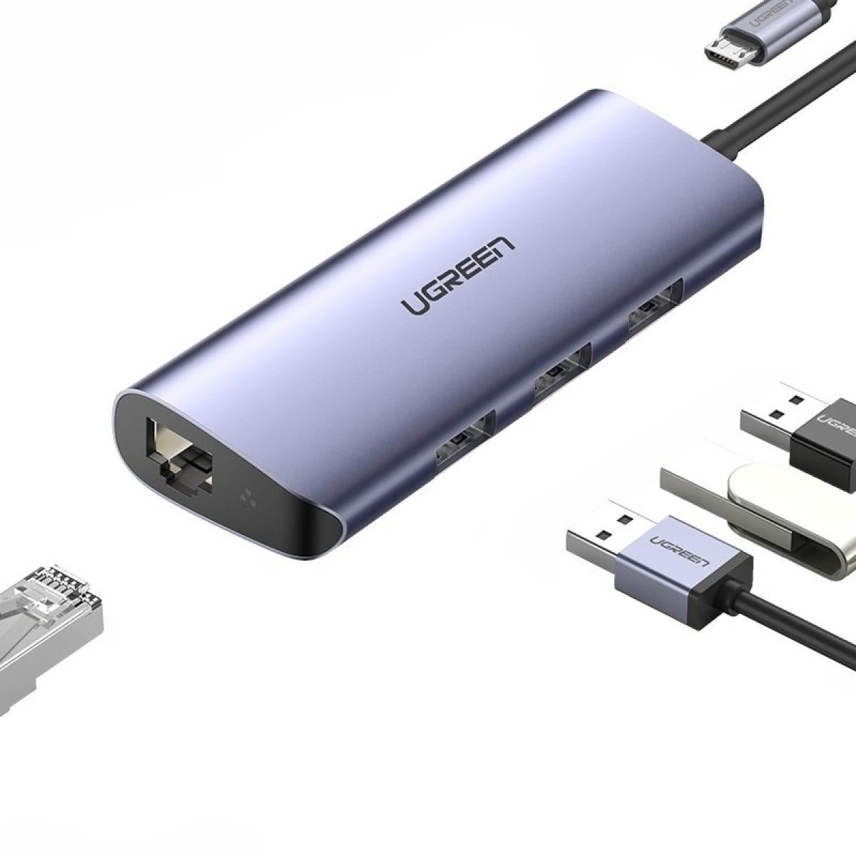 UGREEN USB C Hub to 3 USB 3.0 Ports with Gigabit Ethernet Adapter UGREEN USB C Hub to 3 USB 3.0 Ports with Gigabit Ethernet Adapter