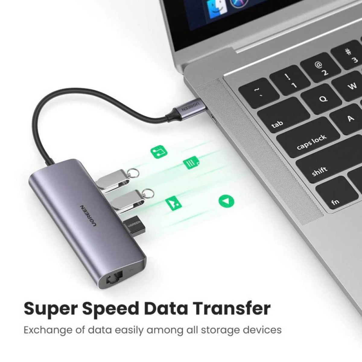 UGREEN USB C Hub to 3 USB 3.0 Ports with Gigabit Ethernet Adapter UGREEN USB C Hub to 3 USB 3.0 Ports with Gigabit Ethernet Adapter