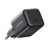 شاحن سريع UGREEN بقوة 30 واط بتقنية GaN ومنفذ USB-C، أسود، مقبس أوروبي