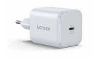 شاحن سريع UGREEN بقوة 45 واط بتقنية GaN ومنفذ USB-C، أبيض، مقبس أوروبي
