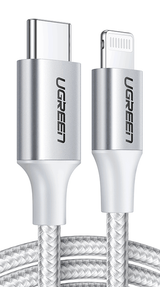 UGREEN USB-C to Lightning PD Fast Charging 3A Max Silver 2m