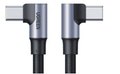 كابل بيانات UGREEN بموصلي USB-C 2.0 ذكر بزاوية، بتيار 5 أمبير، بطول متر واحد