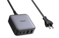 يوغرين شاحن مكتبي سريع 65 واط 2*USB-A+2*USB-C أوروبي أسود