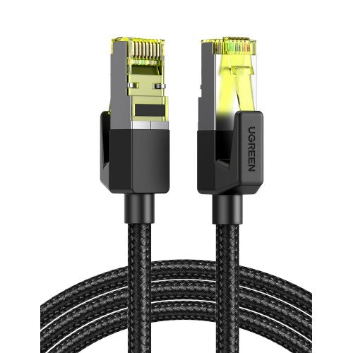 UGREEN CAT7 Shielded Round Cable with Braided Modular Plugs 0.5m - Black