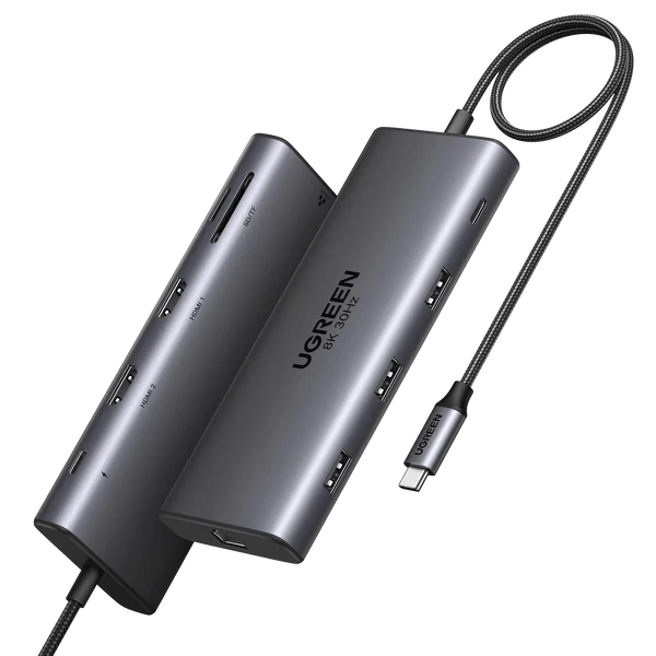 UGREEN Revodok Pro 210 موزع USB-C 10 في 1 بدقة 4K وPD 100W 