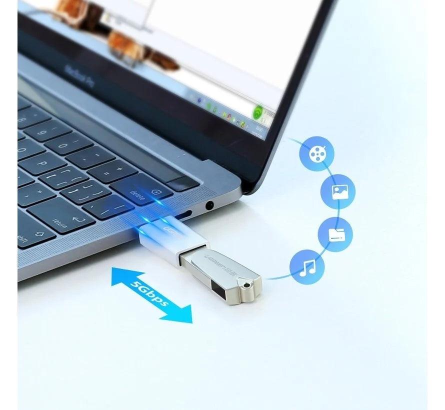 محول يوجرين USB-C إلى USB 3.0 (أبيض) - سريع ومدمج