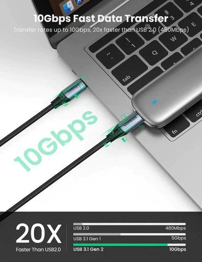 UGREEN USB-C 3.1 Gen2 5A Cable 1m Braided Black UGREEN USB-C 3.1 Gen2 5A Cable 1m Braided Black