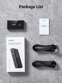 يوجرين مفتاح مشاركة 4 منافذ USB 3.0 مع كابلي USB