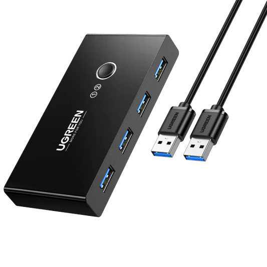يوجرين مفتاح مشاركة 4 منافذ USB 3.0 مع كابلي USB