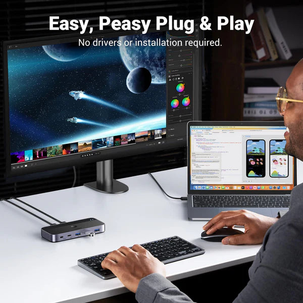 مفتاح UGREEN USB 3.0 لمشاركة أجهزة USB-C و USB-A
