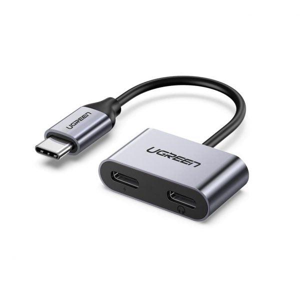 محول يوجرين USB-C واحد إلى اثنين - شحن جهازين معاً