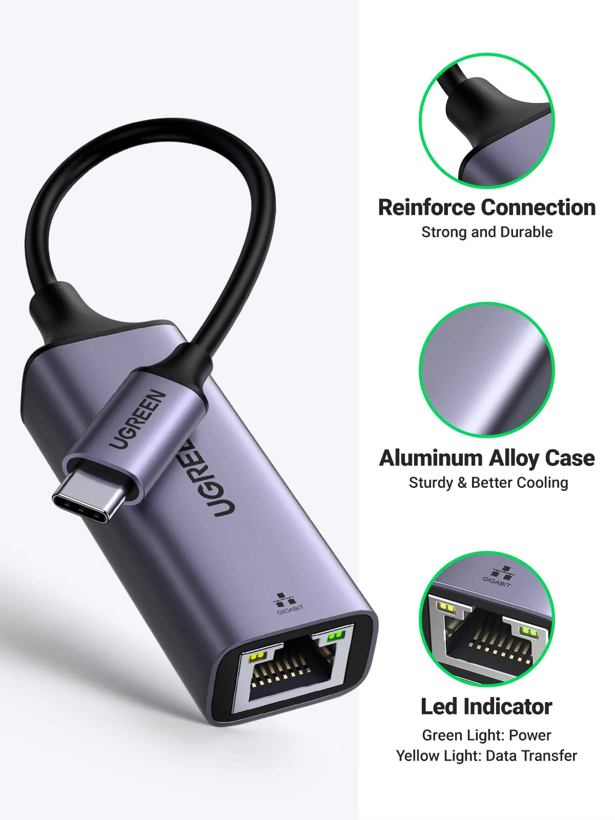 UGREEN USB-C to 2.5G Ethernet Adapter – Ultra Speed UGREEN USB-C to 2.5G Ethernet Adapter – Ultra Speed