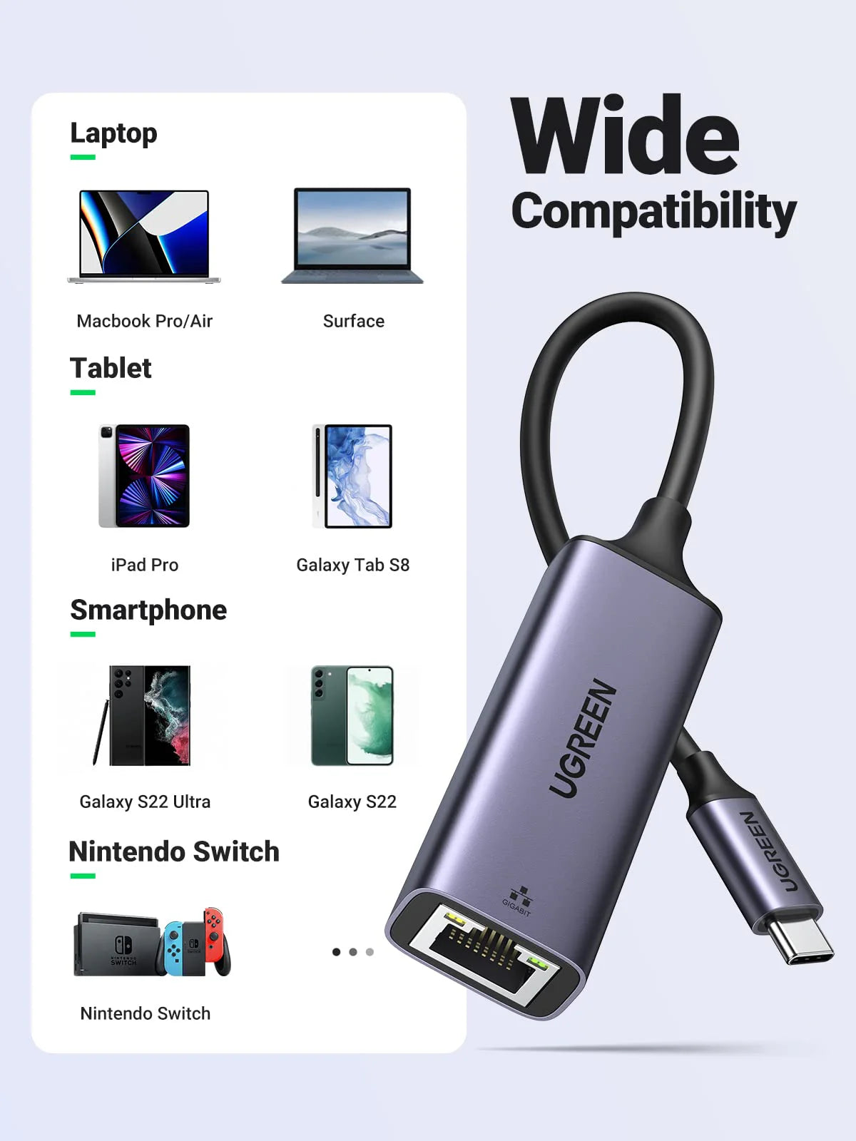 UGREEN USB-C to 2.5G Ethernet Adapter – Ultra Speed UGREEN USB-C to 2.5G Ethernet Adapter – Ultra Speed