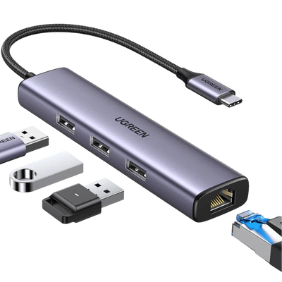 UGREEN USB C to Ethernet Adapter with 3 USB 3.0 Ports