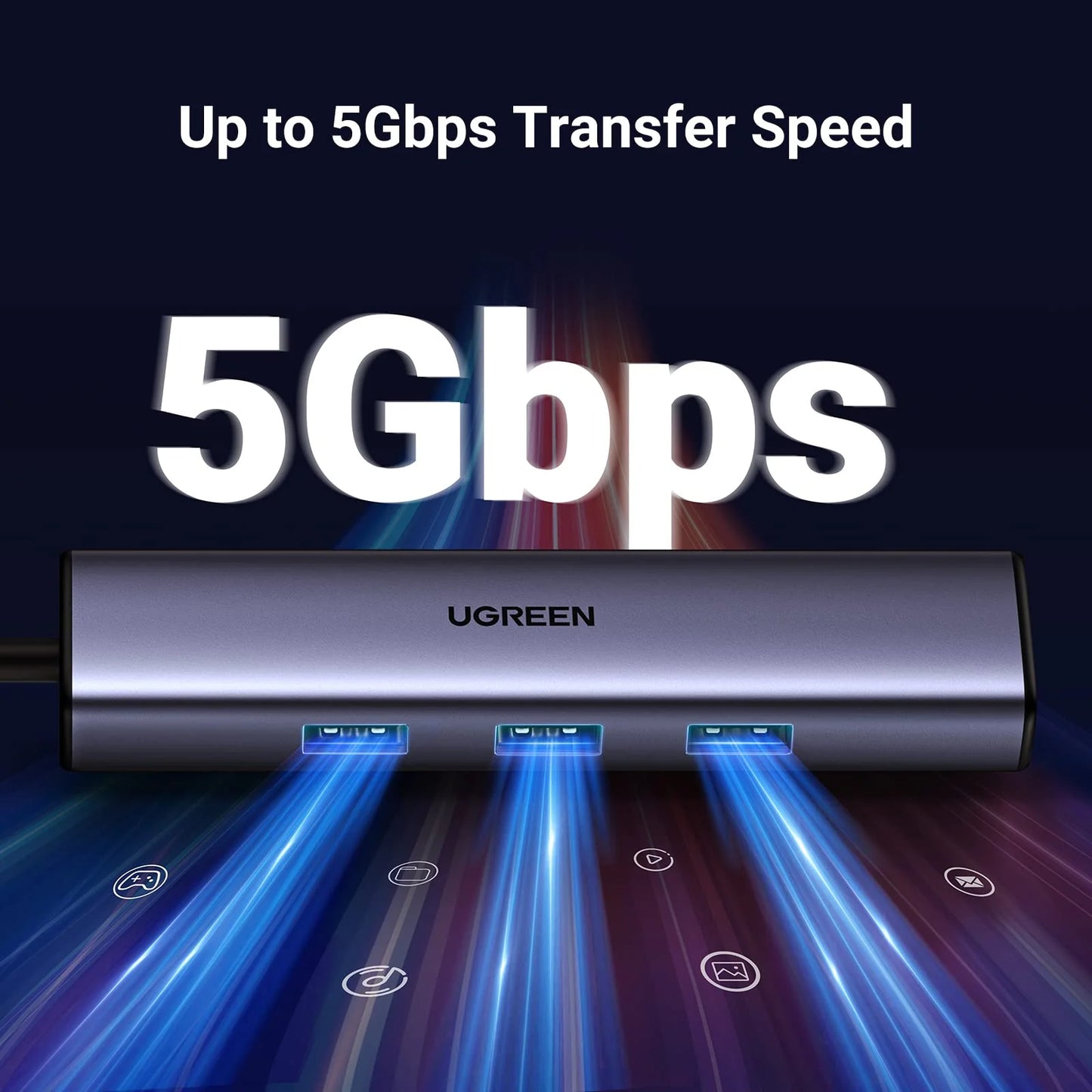 UGREEN USB C to Ethernet Adapter with 3 USB 3.0 Ports