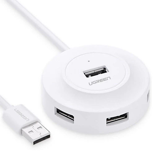 UGREEN USB 2.0 Hub 4 Ports with Micro USB Power 1m - White