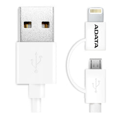 ADATA MFi 2-in-1 Lightning and Micro USB Cable – White