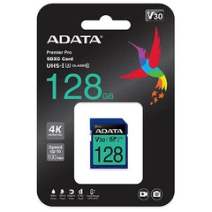 ADATA Premier Pro SDXC UHS-I U3 Class 10 (V30S) ASDX128GUI3V30S-R