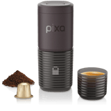WACACO Pixapresso Electric Portable Espresso Maker, Self-Heating Coffee Machine for Ground Coffee & NS Capsules, 20 Bar – Dark Burgundy