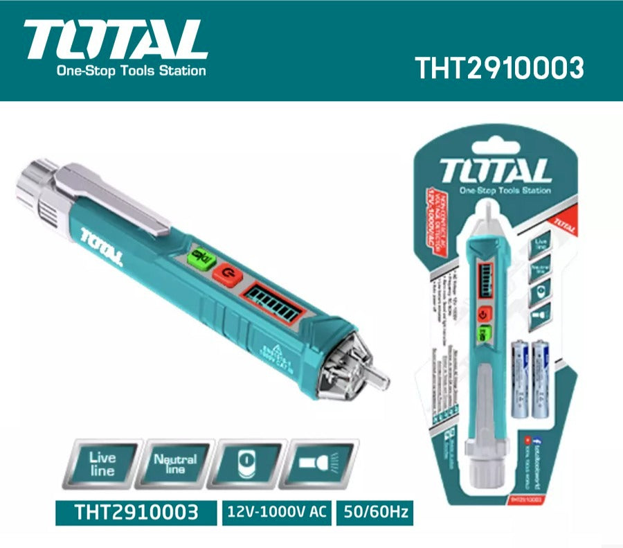 Total THT2910003 AC Voltage Detector 12V~1000V – Safe & Precise Total THT2910003 AC Voltage Detector 12V~1000V – Safe & Precise