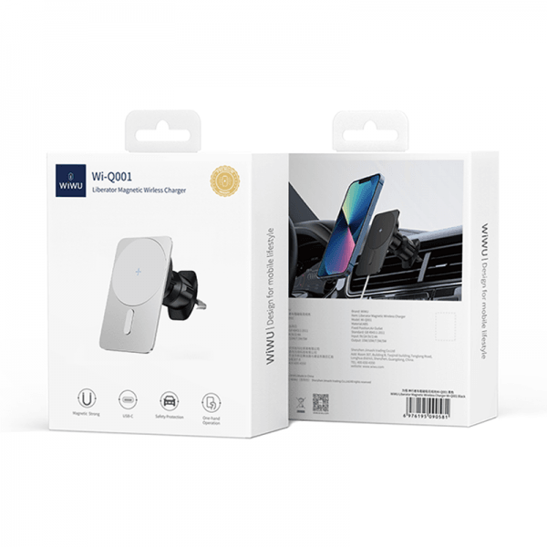 WIWU Q001 MAGNETIC ATTACHED WIRELESS CHARGER CAR MOUNT