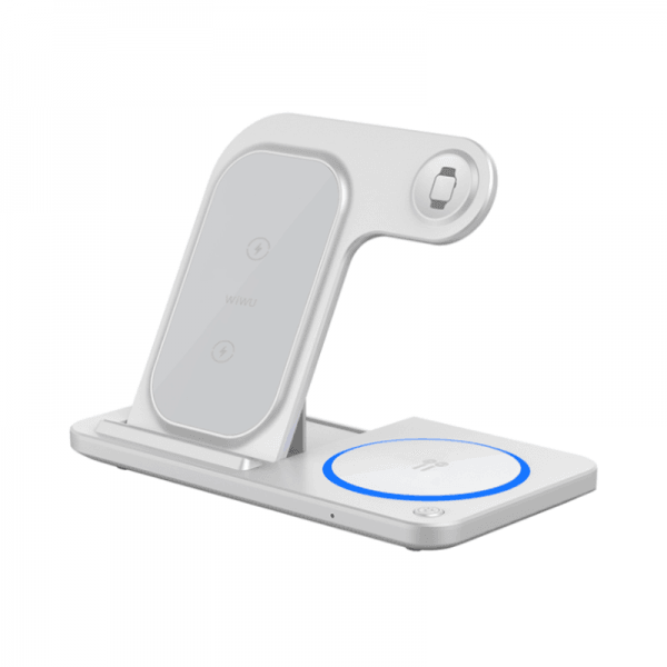 Wiwu Foldable 15W 3 In 1 Wireless Charger - White